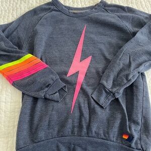 Aviator Nation Sweatshirt large with Pink Lightning Bolt